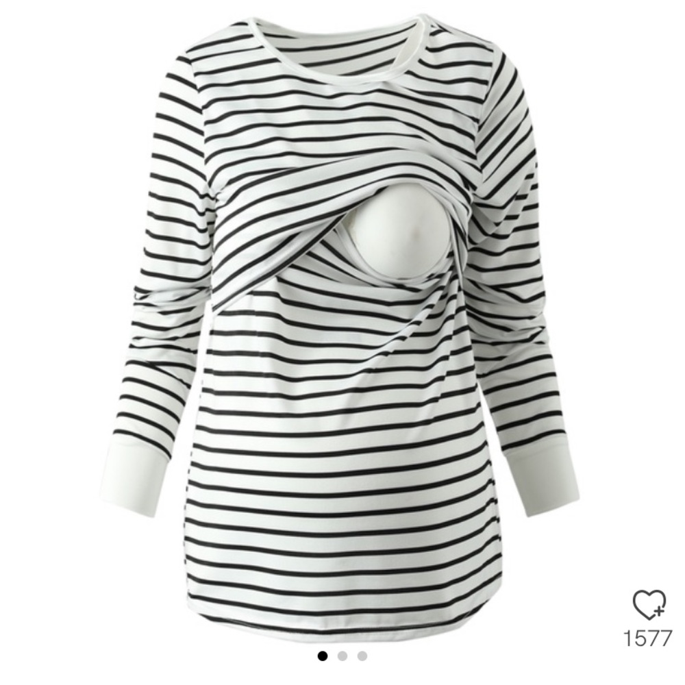 Pat pat black and white stripes nursing top